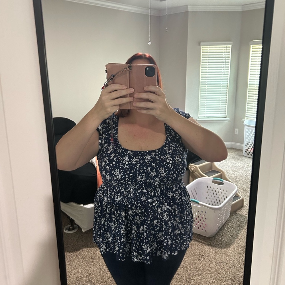 Floral Blue Women's Top